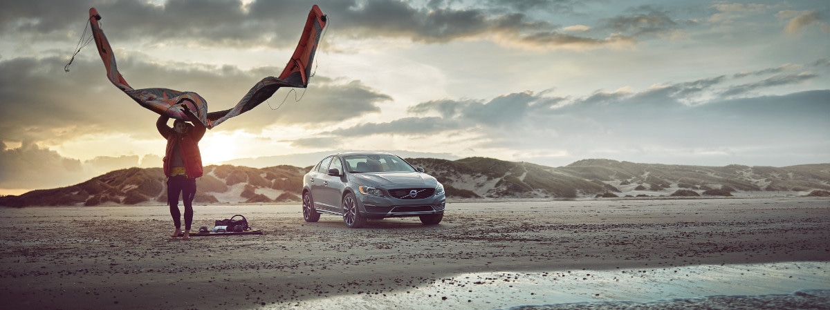 A 2018 Volvo S60 on beach