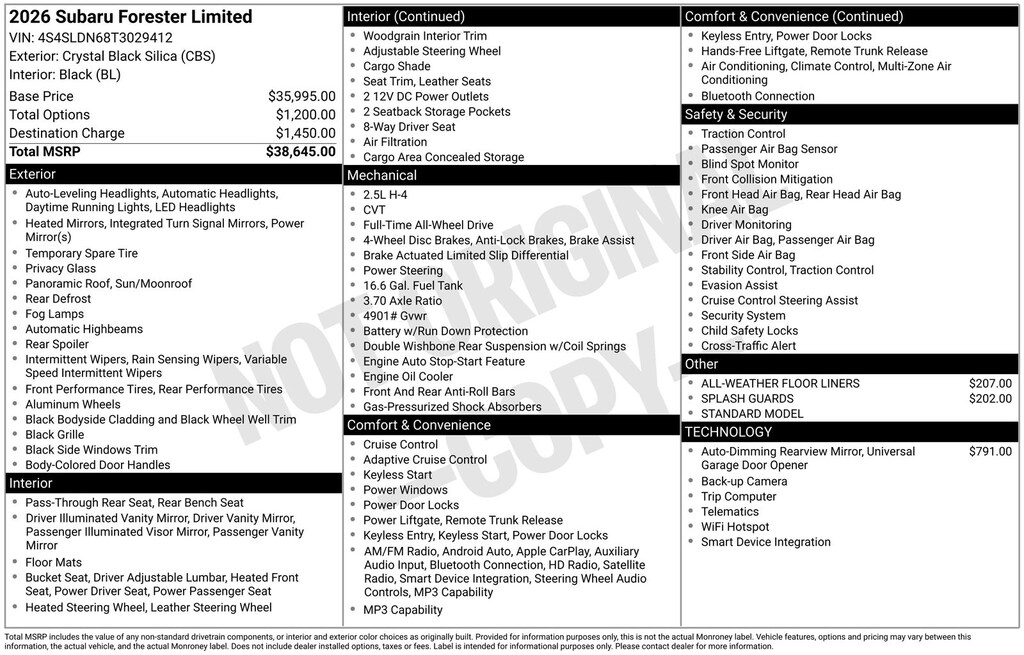 Used 2026 Subaru Forester Limited SUV