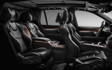 Interior of the Volvo XC90 All black seating arrangement in the 2019 Volvo XC90