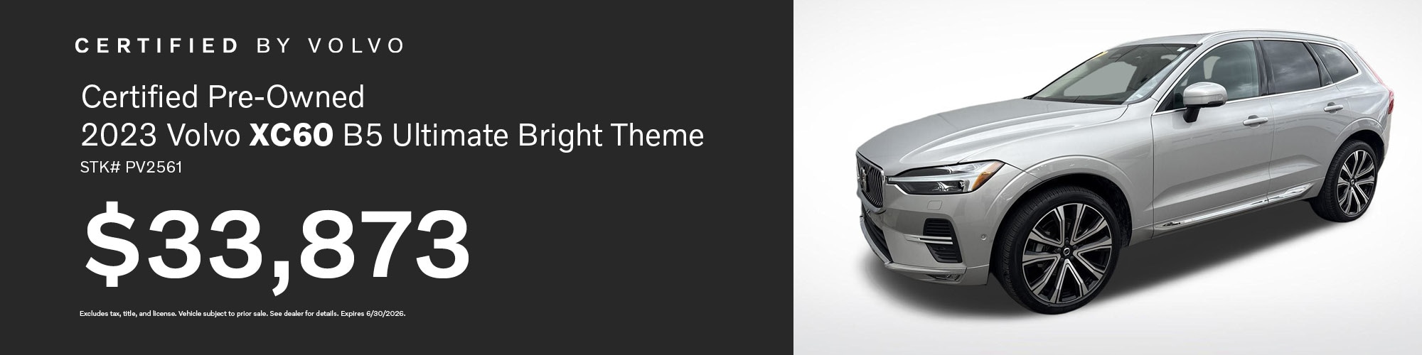 Buy a Certified Pre-Owned 2023 Volvo XC60 B5 Ultimate Bright Theme for $33,873 | Stock Number: PV2561