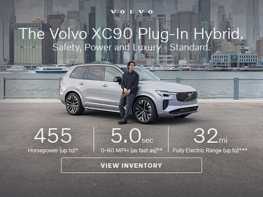 Get a new 2026 Volvo XC90 Plug-In Hybrid with up to 455 horsepower, as fast as 5.0 seconds 0-60 mph, and up to 32 miles fully electric range.
