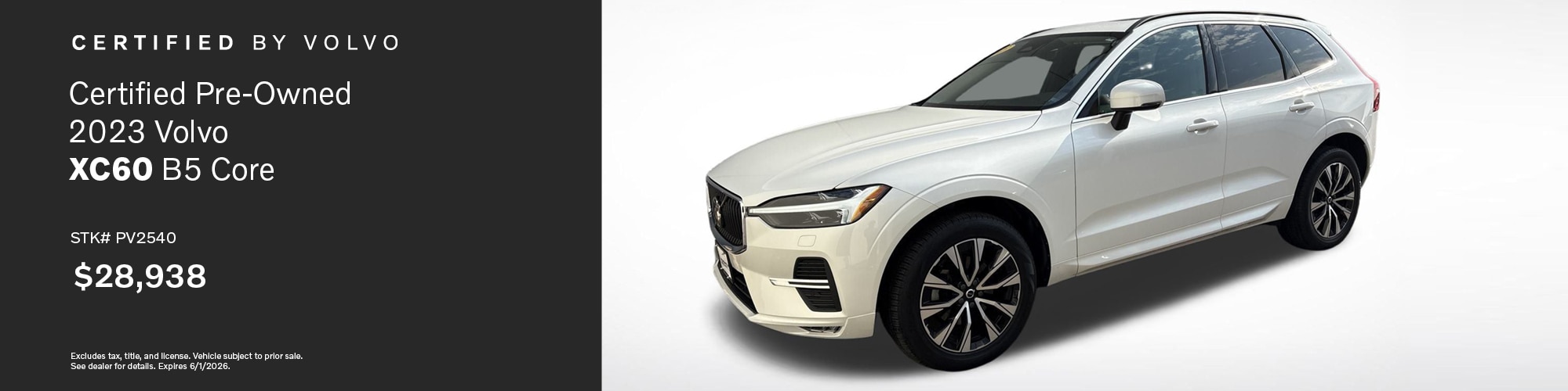 Buy a Certified Pre-Owned 2023 Volvo XC60 B5 Core for $28,938 | Stock Number: PV2540