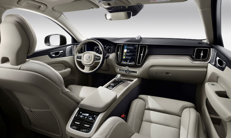 2021 Volvo XC60 interior front seats with infotainment system