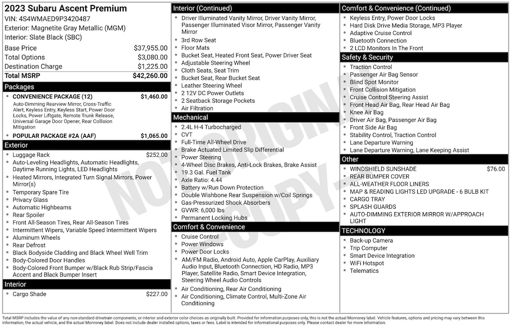 Used 2023 Subaru Ascent Premium SUV