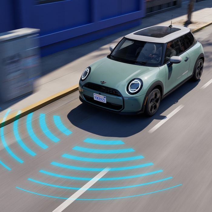 Bird’s-eye view of the MINI Cooper 2 Door.