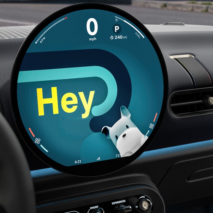 Close-up of the MINI OLED Display.