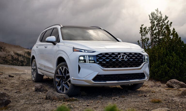 2023 Hyundai Santa Fe exterior on edge of cliff