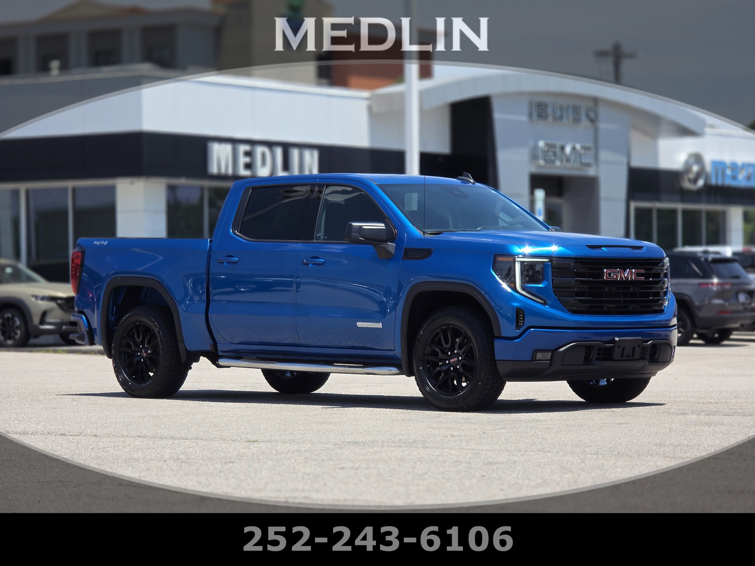Blue 2022 GMC Sierra 1500 Pickup Truck Four-Wheel Drive Automatic