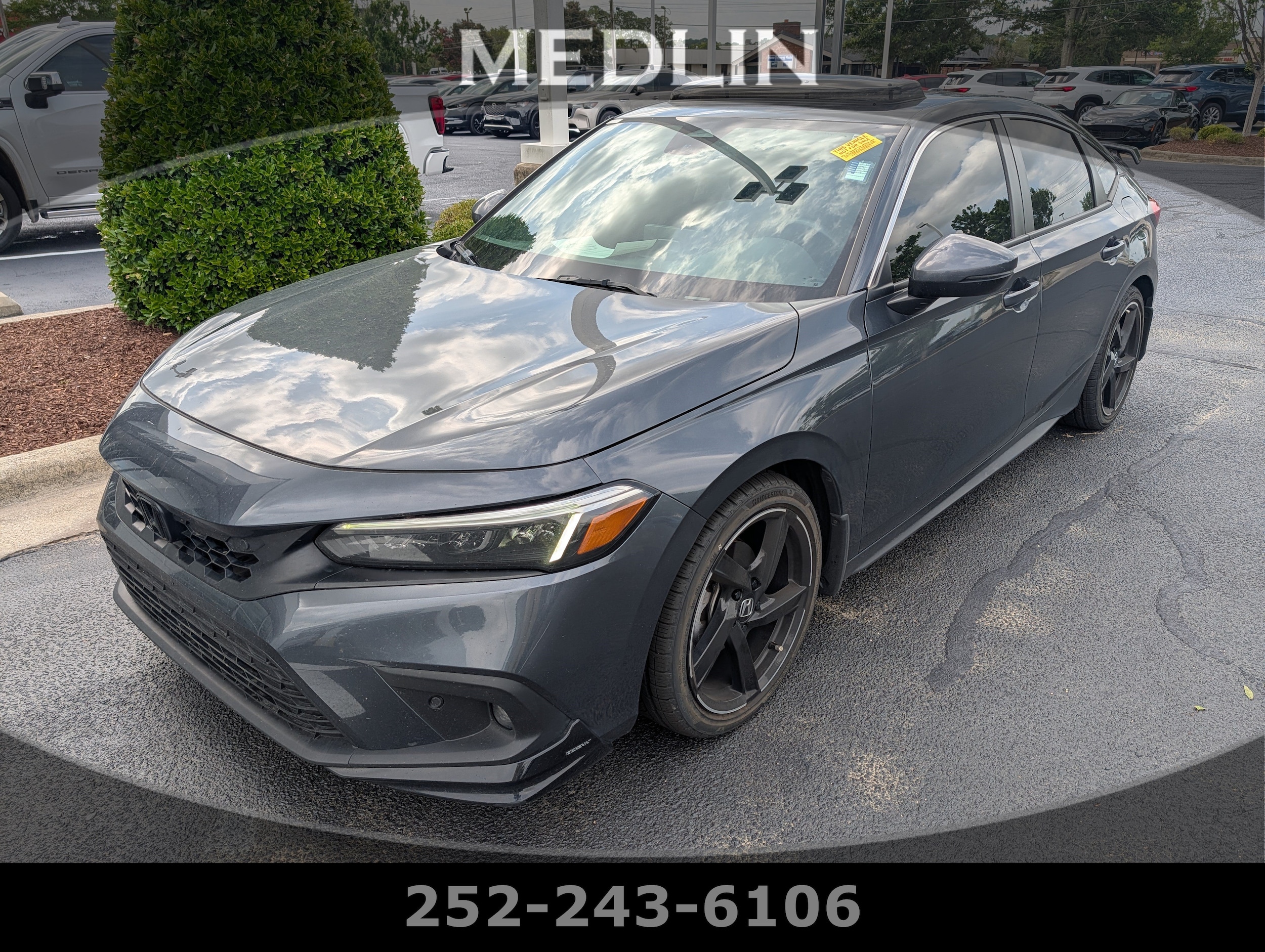 Gray 2024 Honda Civic Hatchback Hatchback Front-Wheel Drive Continuously Variable Transmission
