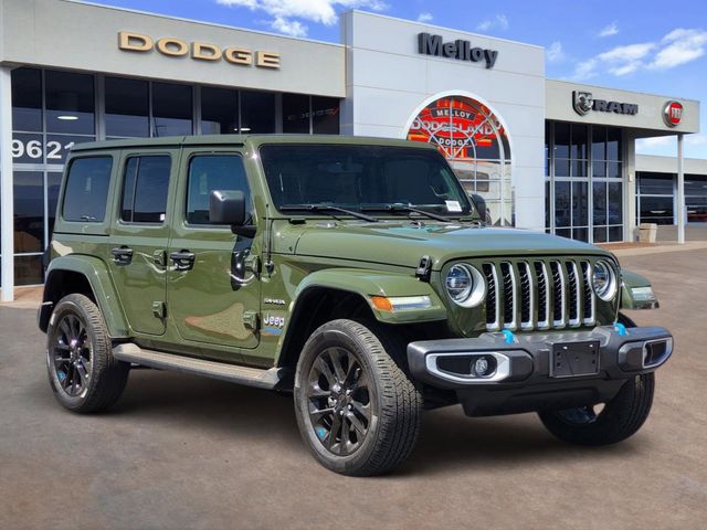 Certified 2022 Jeep Wrangler Unlimited Sahara 4XE with VIN 1C4JJXP61NW129082 for sale in Albuquerque, NM