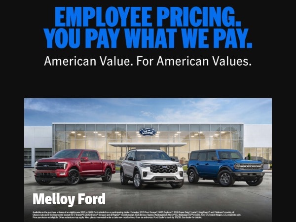 Ford Employee Pricing at Melloy Ford