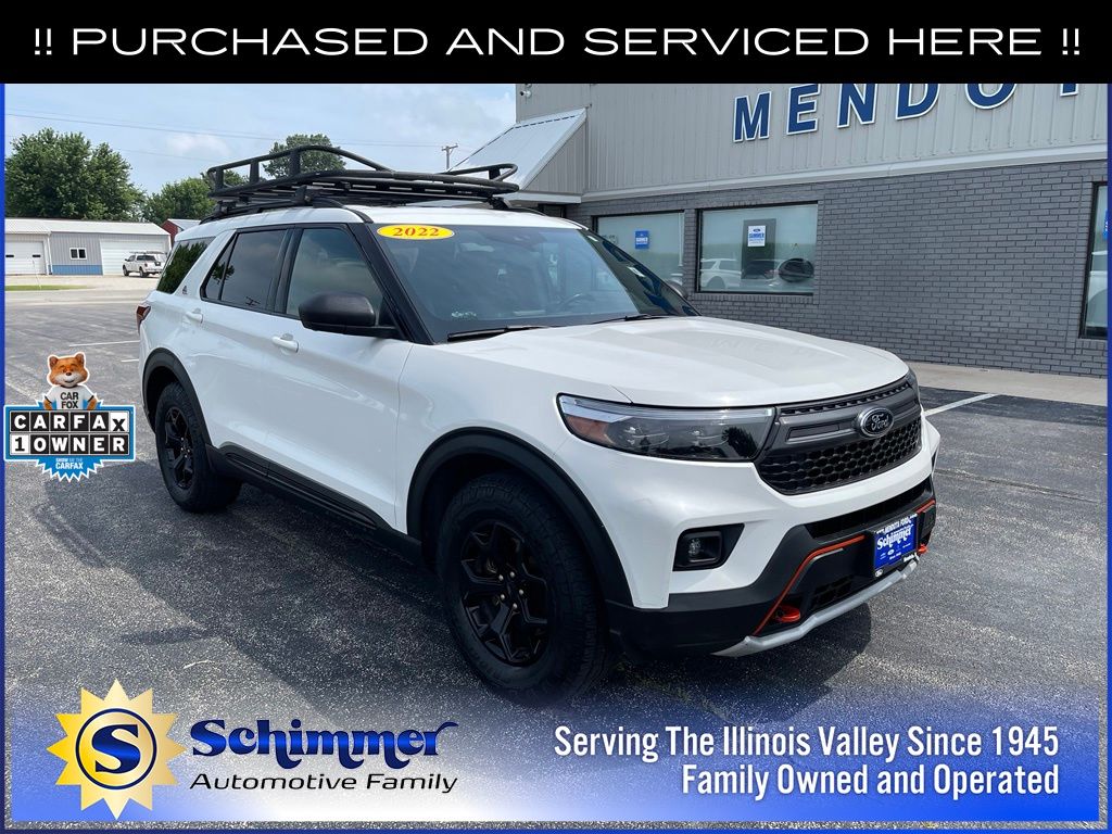 Star White Metallic Tri-Coat 2022 Ford Explorer SUV / Crossover All-Wheel Drive Automatic