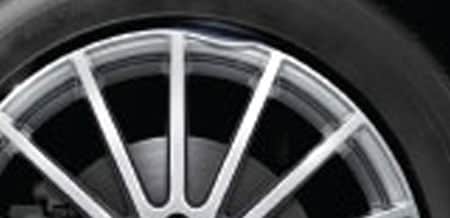 Dented rim on Mercedes-Benz vehicle