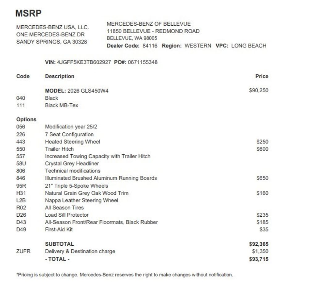Certified 2026 Mercedes-Benz GLS 4MATIC SUV