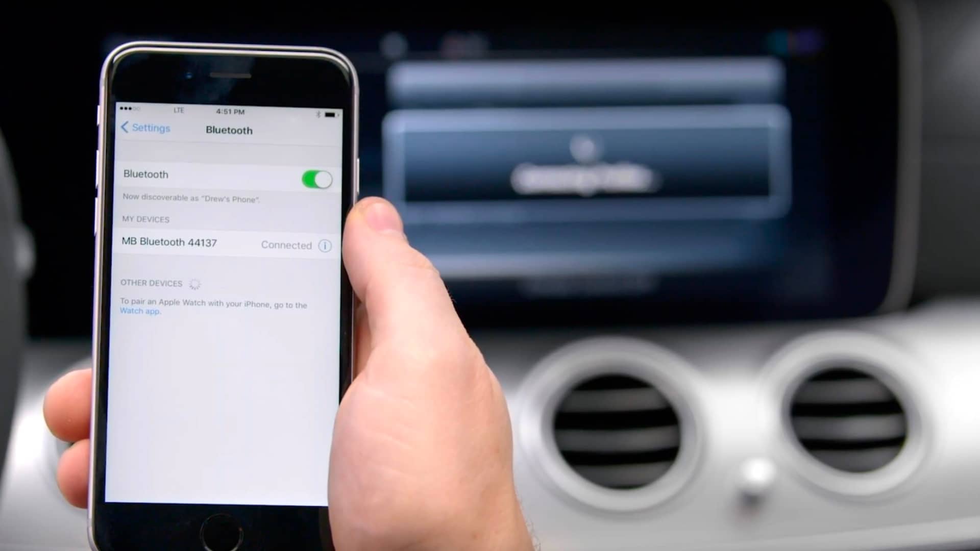 Mercedes-Benz Bluetooth Setup on iPhone