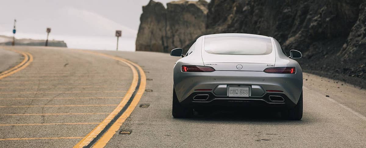 Mercedes-AMG GT driving down the road