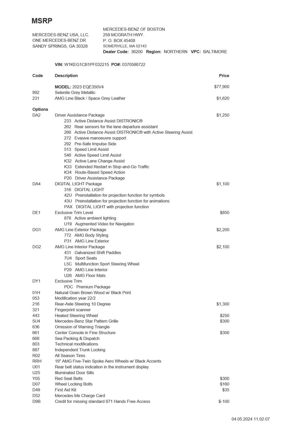 Used 2023 MercedesBenz EQE 350 For Sale at Herb Chambers Alfa Romeo of