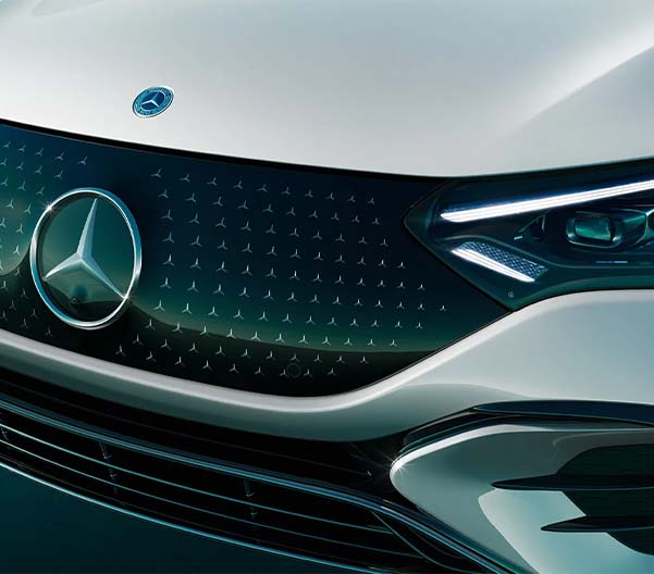 Detail shot of a Mercedes-Benz vehicle.