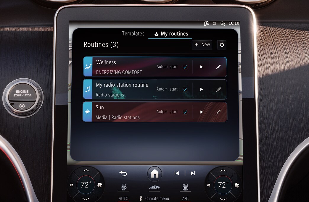 Mercedes-Benz ENERGIZING Comfort screen