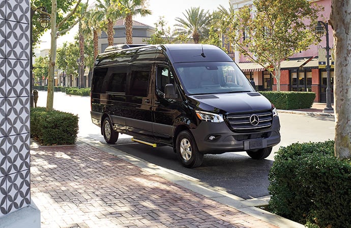 Learn about the exterior design features of the 2025 Mercedes-Benz Sprinter Passenger Van Exterior Design
