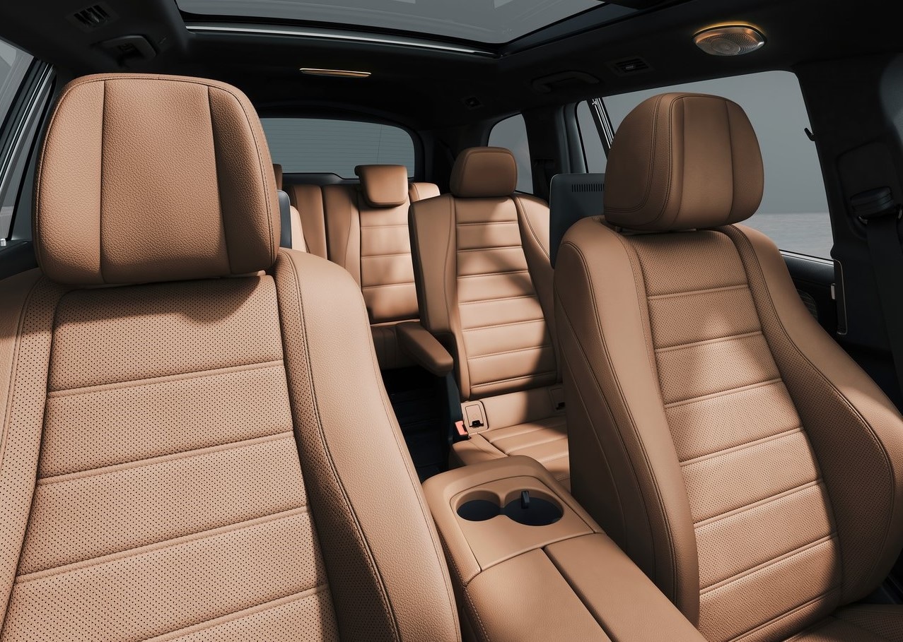 The interior of a new Mercedes-Benz GLS.
