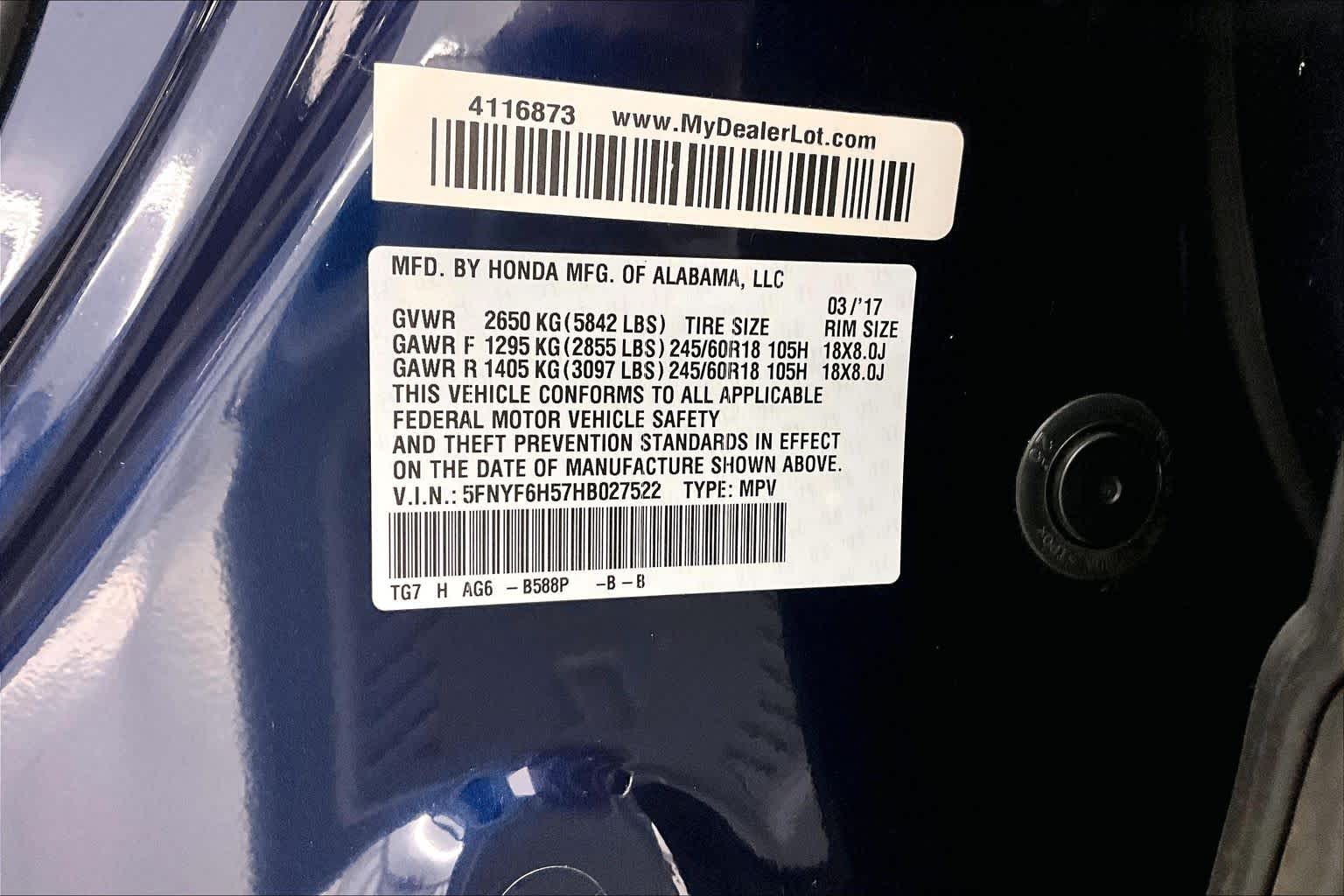 Thumbnail: 2017 Honda Pilot - 30