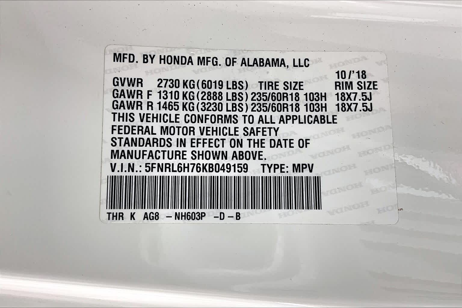 Thumbnail: 2019 Honda Odyssey - 29