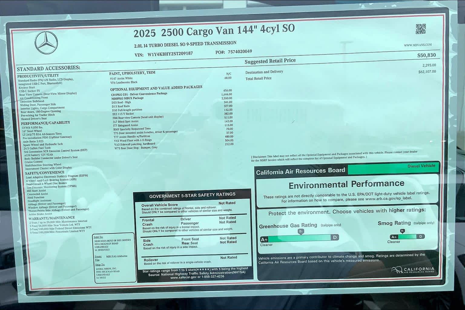 2025 Mercedes-Benz Sprinter 2500 25