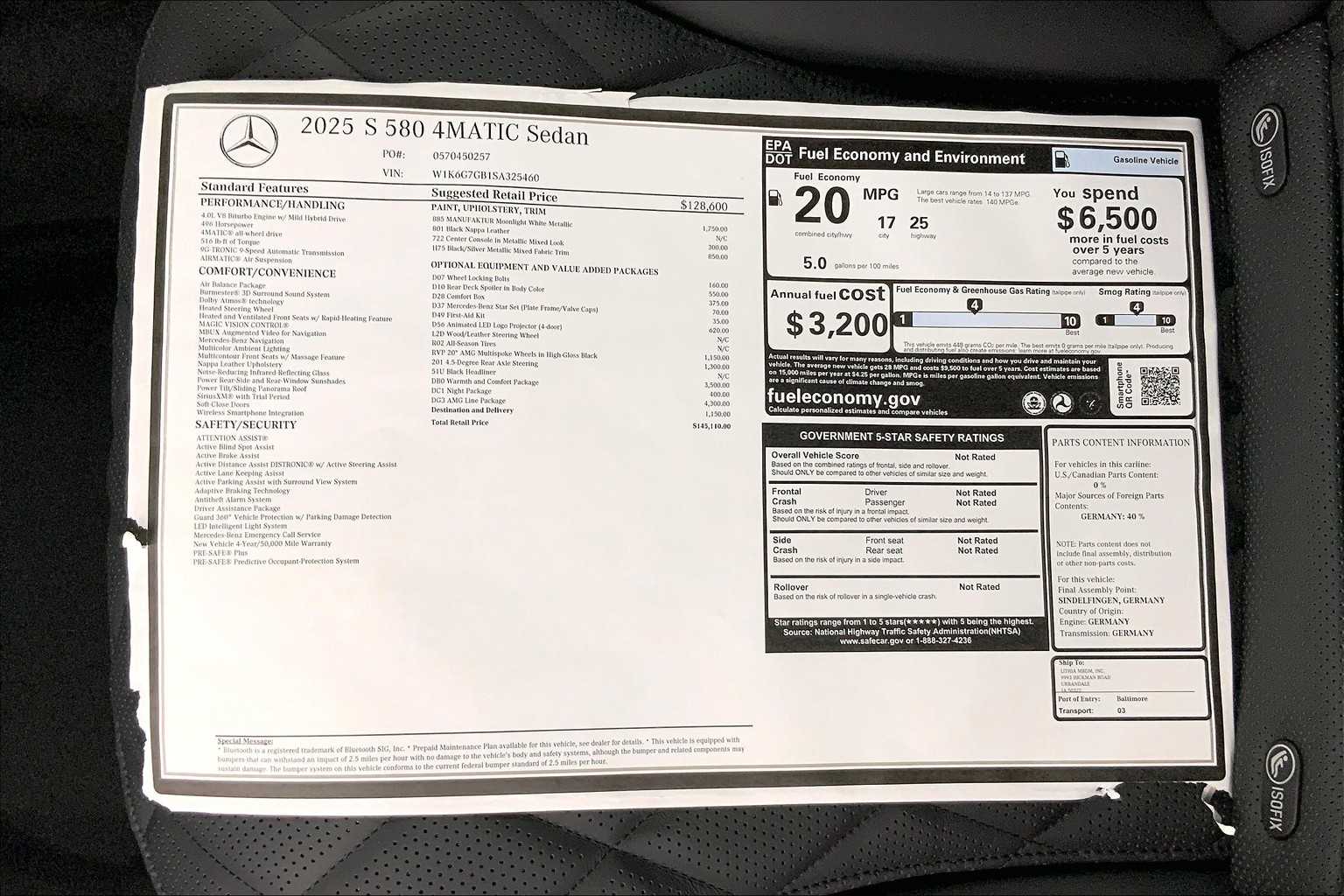 2025 Mercedes-Benz S-Class S 580 26