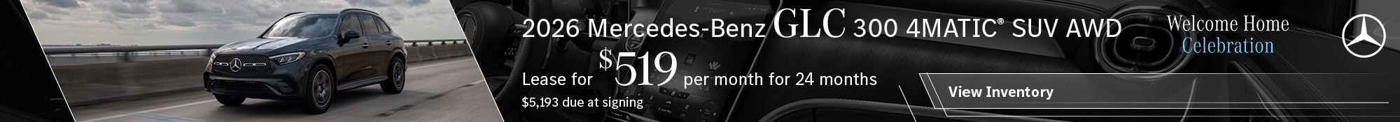 2026 Mercedes-Benz GLC 300 4MATIC® SUV AWD - Lease for $519 per month for 24 months 