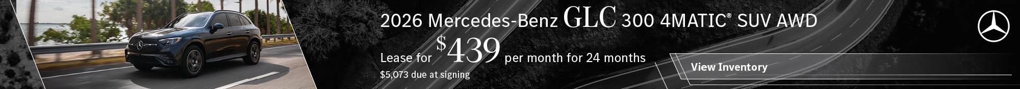 2026 Mercedes-Benz GLC 300 4MATIC® SUV AWD Lease for $439 per month for 24 months $5,073 due at signing