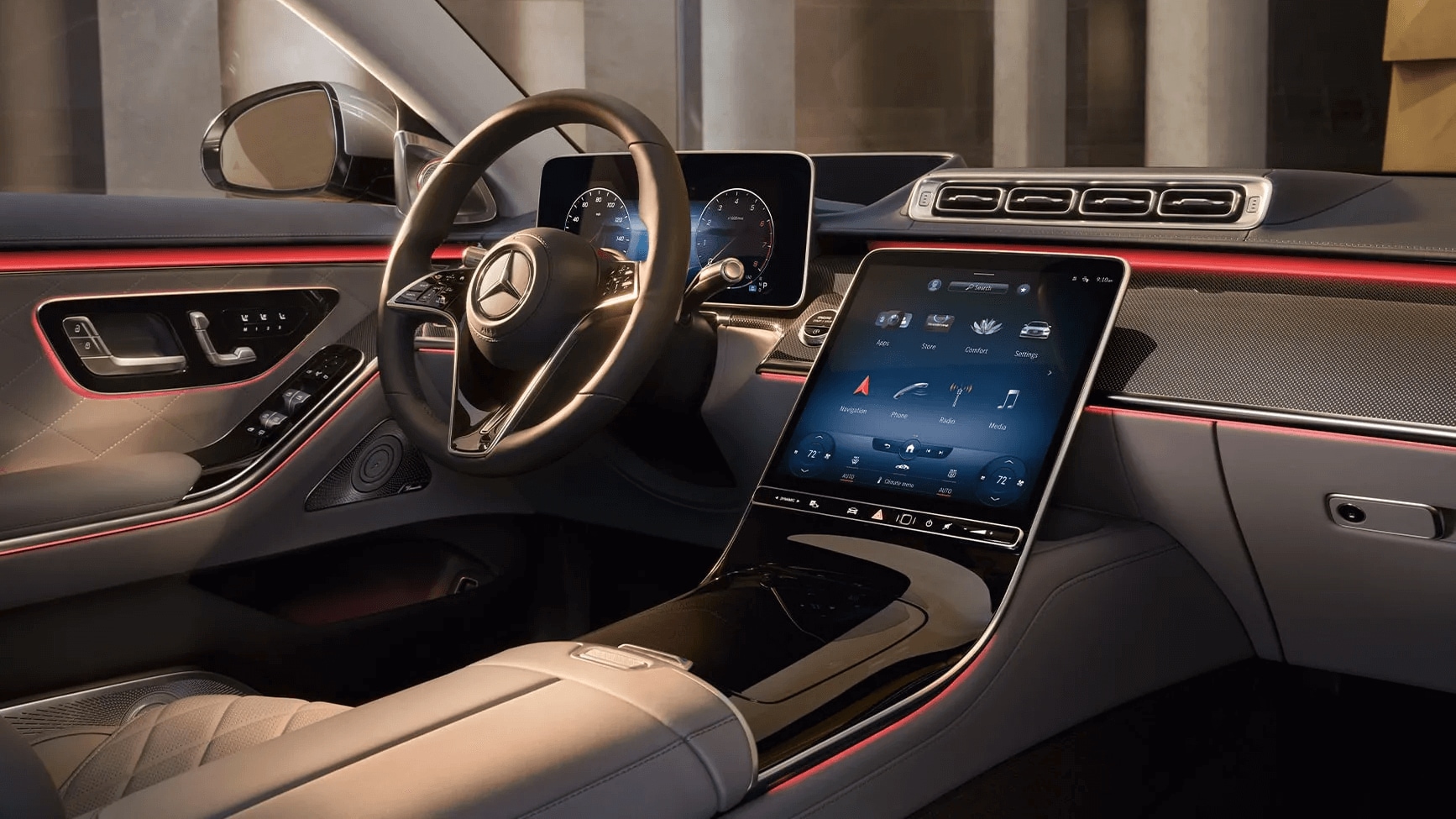 Mercedes-Benz S-Class interior rear seating area