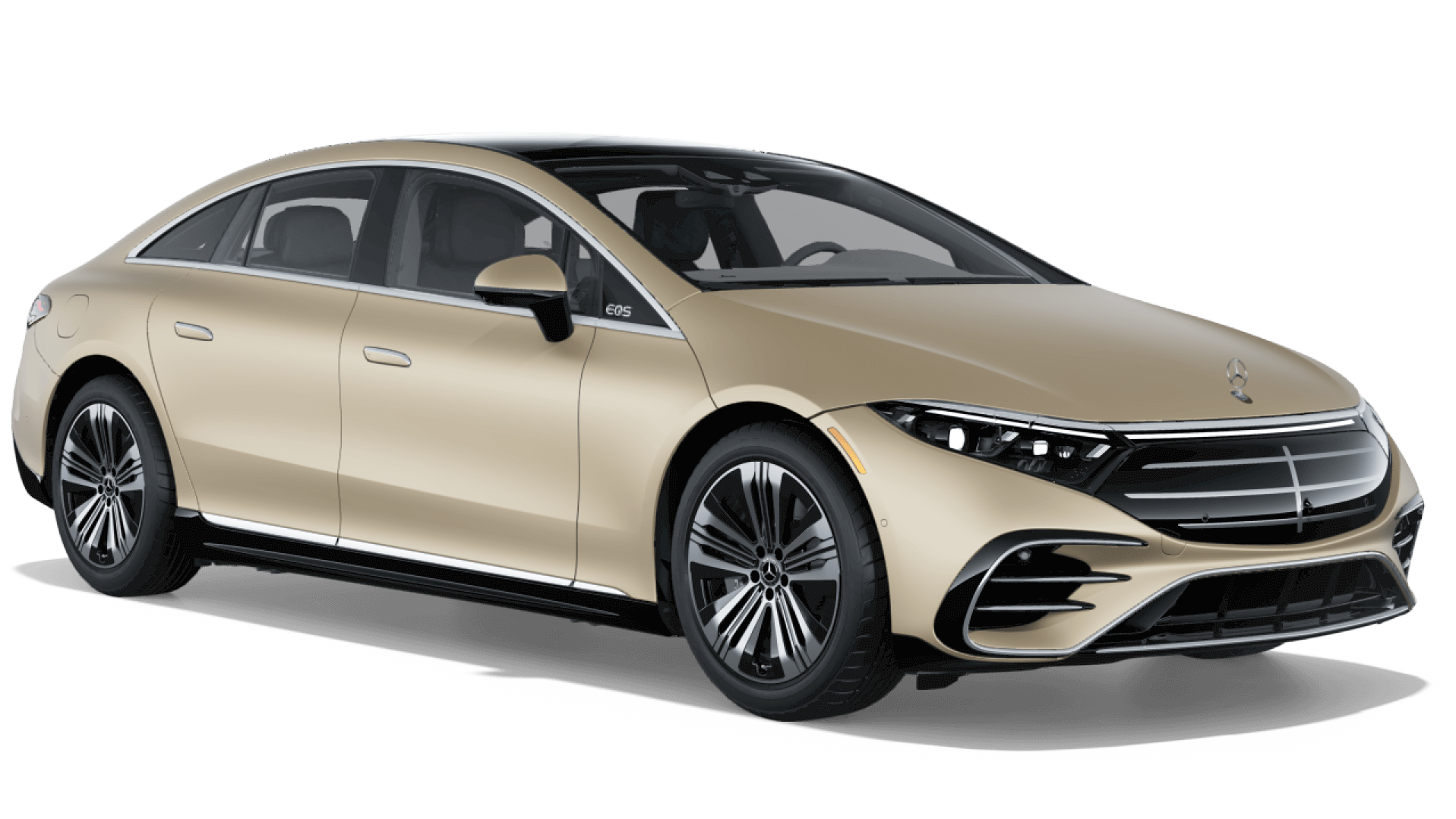 Learn about the color options of the Mercedes-Benz EQS Sedan Mercedes-Benz EQS Sedan in MANUFAKTUR Signature Kalahari Gold Magno