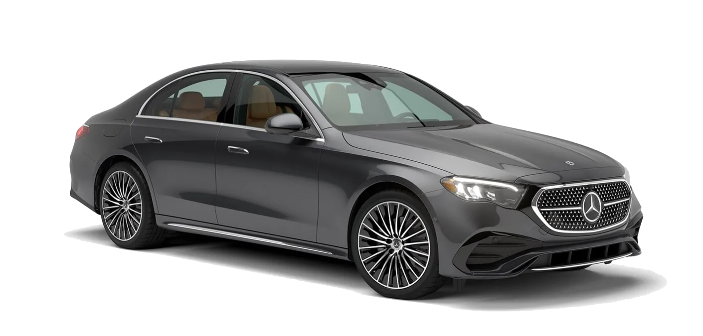 An exterior promotional image of the Mercedes-Benz E-Class