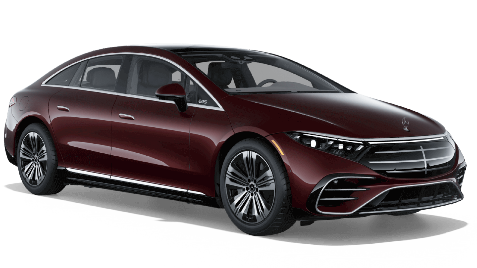 Learn about the color options of the Mercedes-Benz EQS Sedan Mercedes-Benz EQS Sedan in MANUFAKTUR Signature Rubellite Red Metallic
