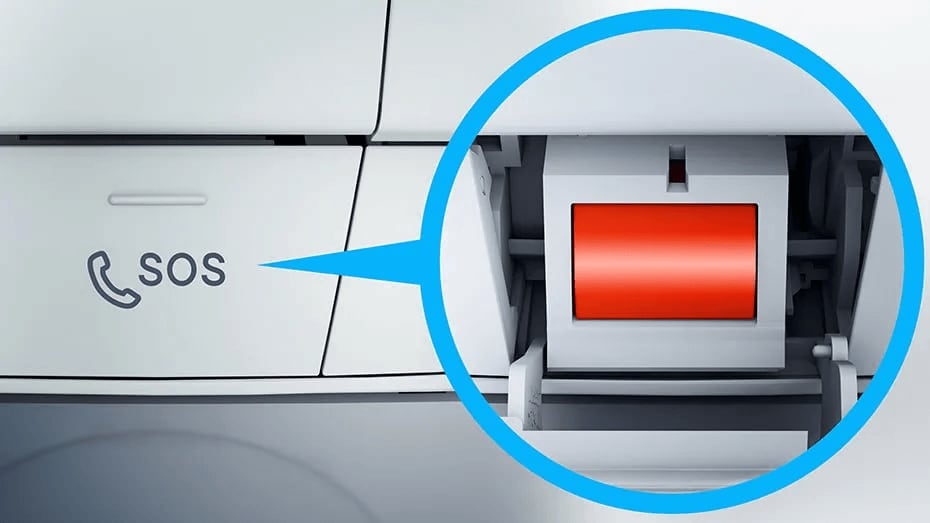 Learn about the safety features of the Mercedes-Benz G-Class Rendered image of the emergency SOS button