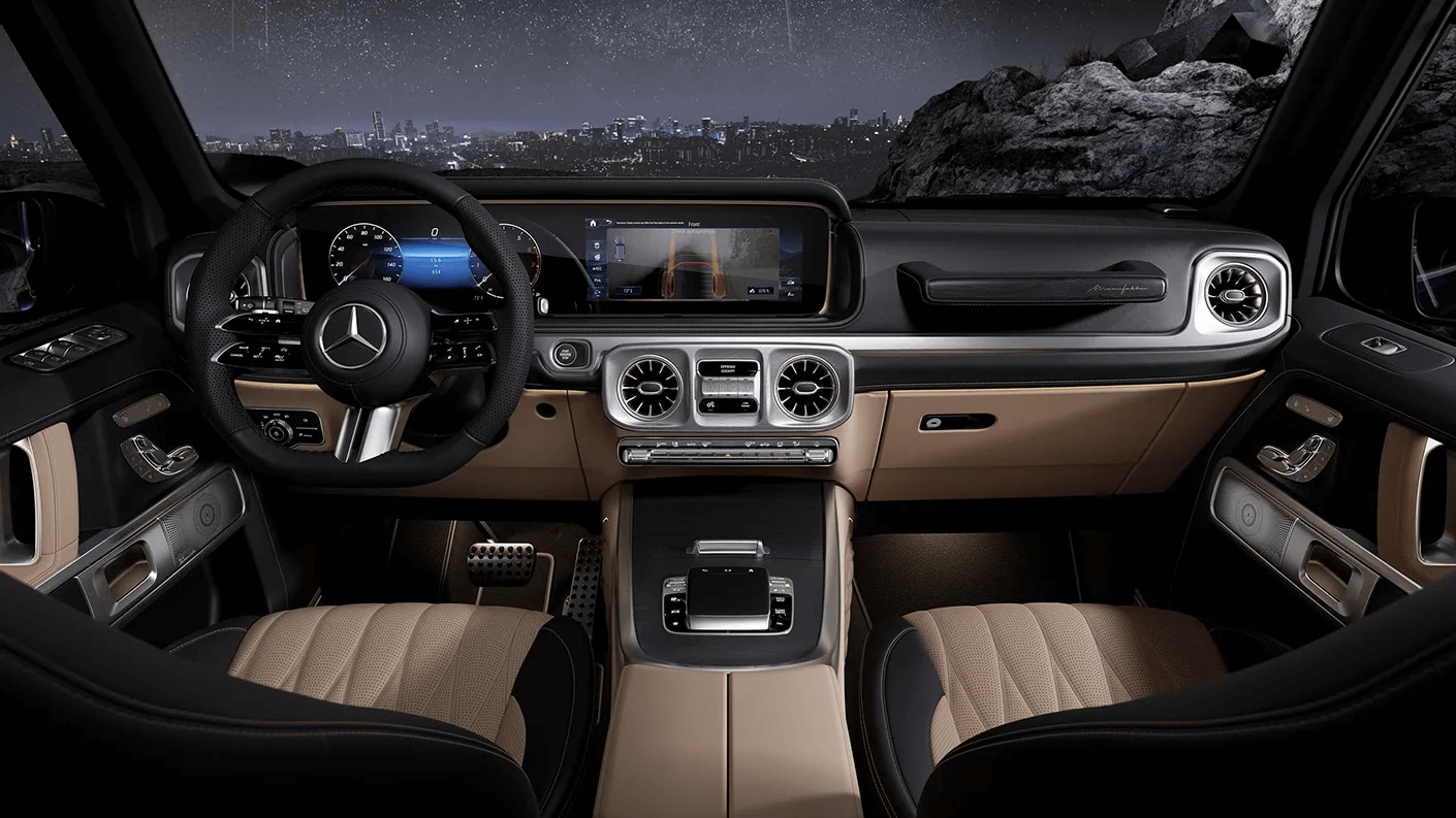 Interior shot of the Mercedes-Benz G-Class dashboard