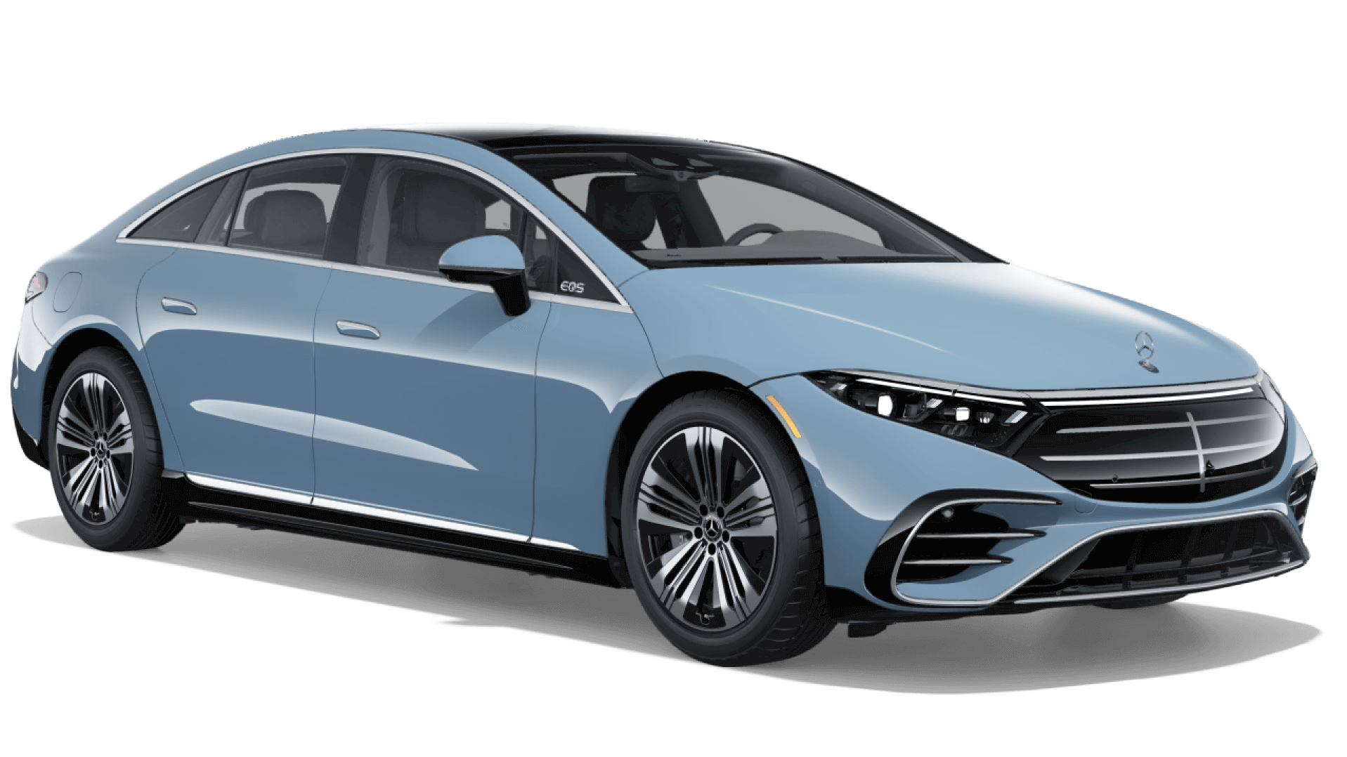Learn about the color options of the Mercedes-Benz EQS Sedan Mercedes-Benz EQS Sedan in MANUFAKTUR Signature China Blue