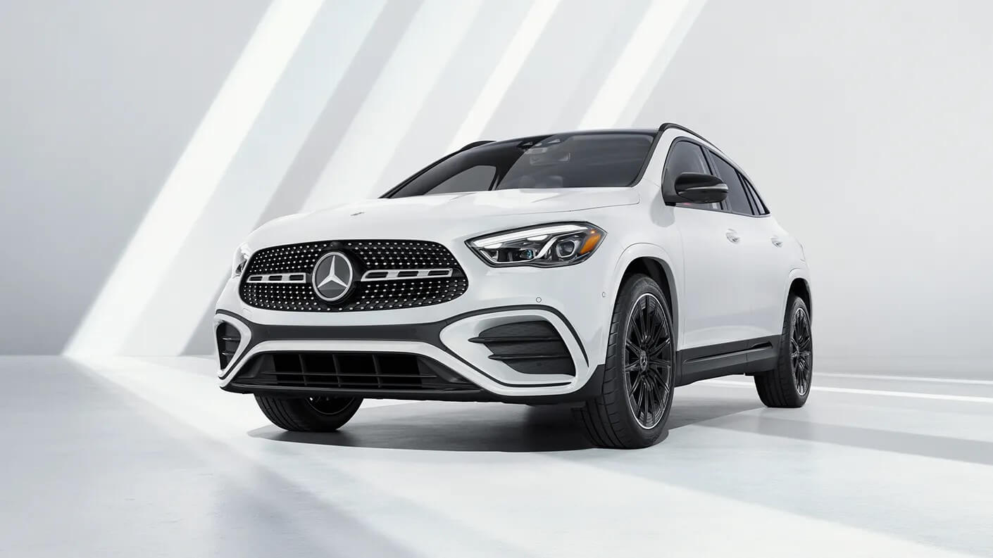 Studio shot of a Mercedes-Benz GLA SUV