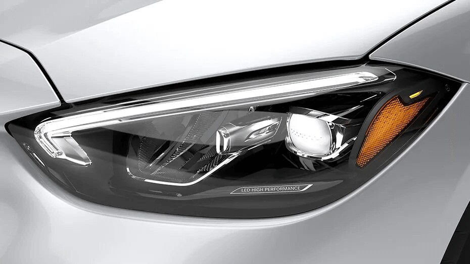 Learn about the Mercedes-Benz C-Class safety feature LED Daytime Running Lamps Exterior shot showing the Mercedes-Benz headlights
