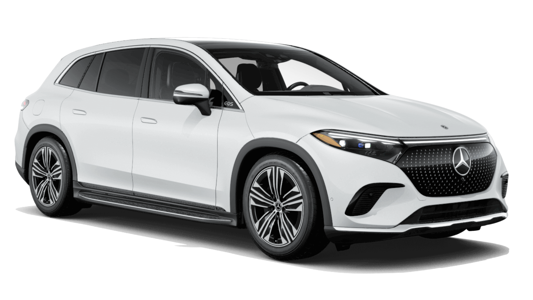 Learn about the color options of the Mercedes-Benz EQS SUV Mercedes-Benz EQS SUV in MANUFAKTUR Moonlight White Metallic
