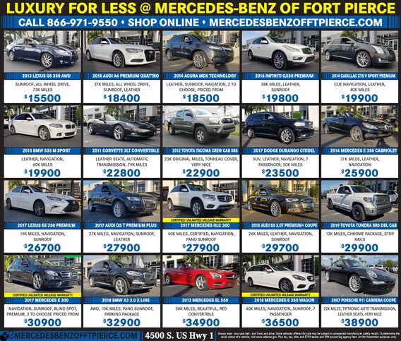 Monthly Lease Specials At Coggin Mercedes Benz Of Ft Pierce Florida