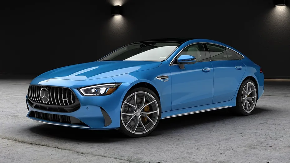 2025 Mercedes-AMG® GT 63 S E PERFORMANCE 4-Door Coupe Blue Display