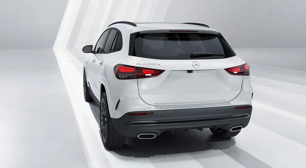 A white 2024 Mercedes-Benz GLA 250 is shown from the rear.