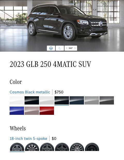 Mercedes-Benz Exterior color and wheels