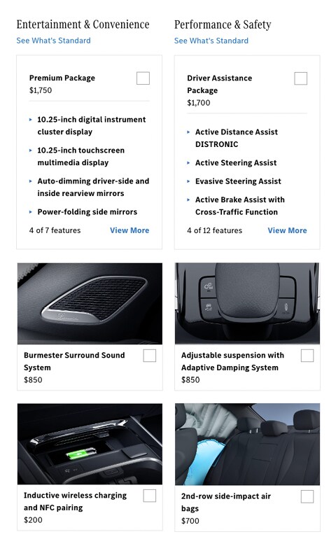 Mercedes-Benz Packages and options