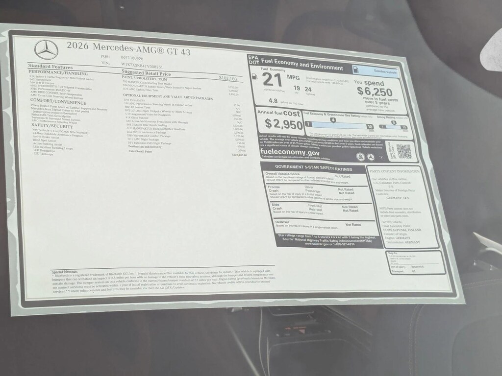 2026 Mercedes-Benz AMG GT 43 4-Door AMG &reg; GT 43 4-Door Coupe