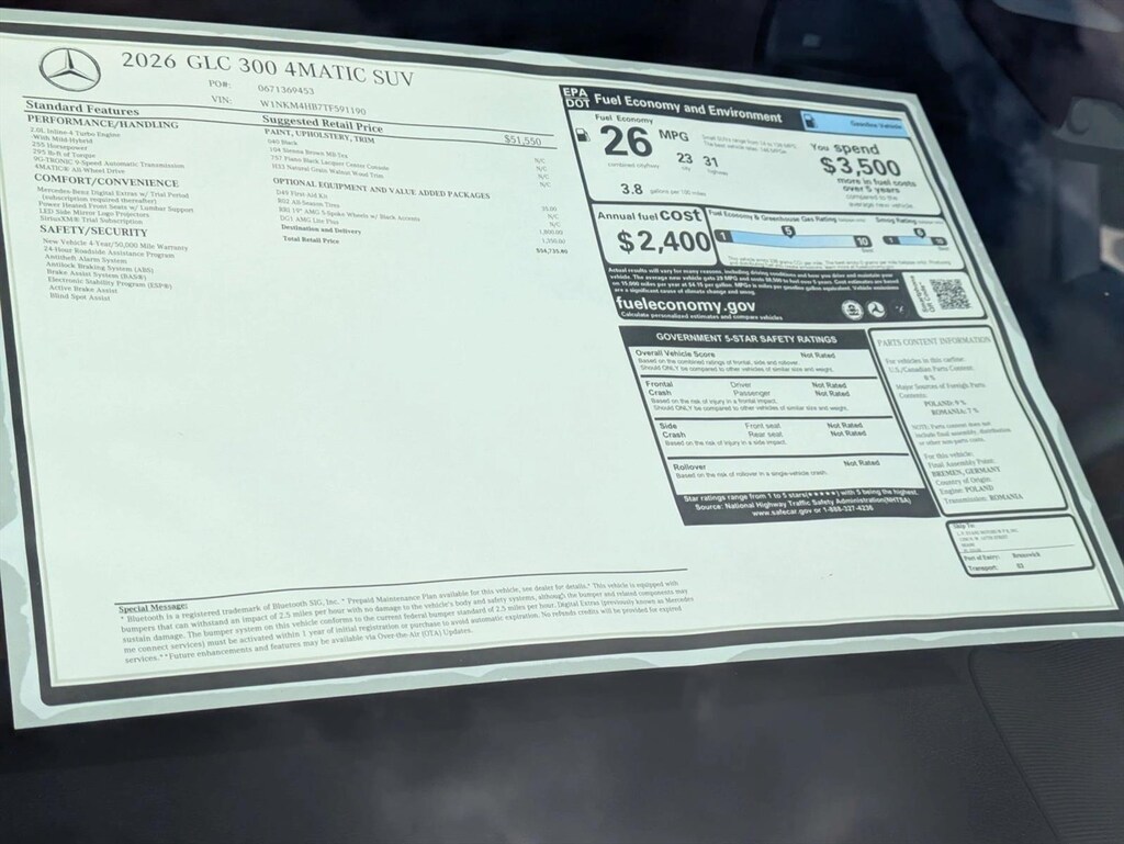 2026 Mercedes-Benz GLC 300 GLC 300 4MATIC ® SUV