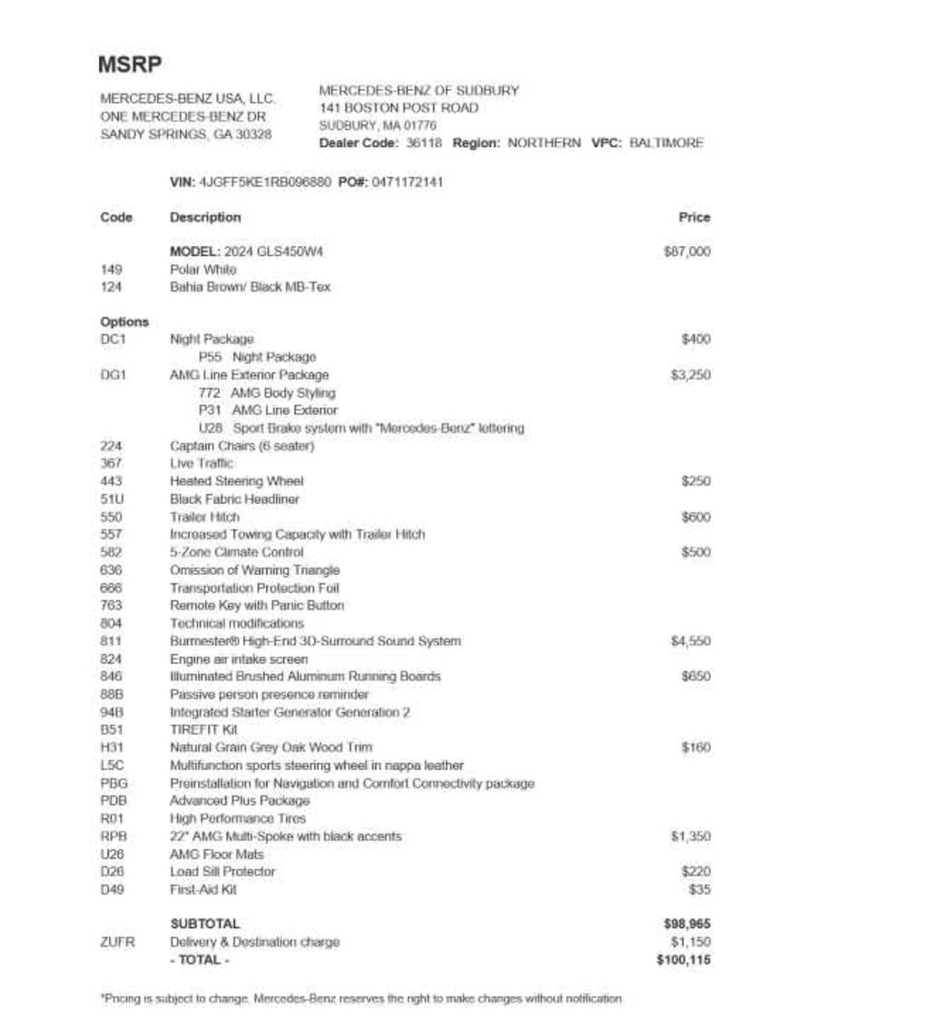 Certified PreOwned PreOwned 2024 MercedesBenz GLS 450 For Sale in