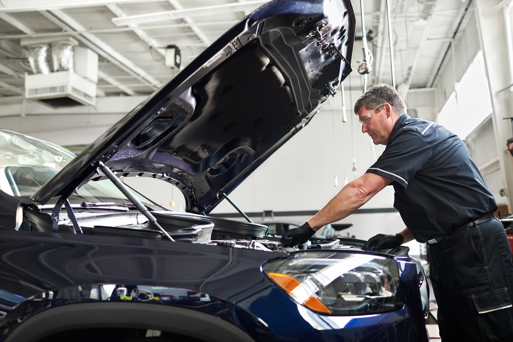 Mercedes-Benz maintenance under the hood